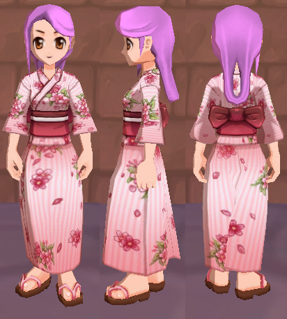 桜の浴衣